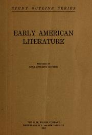 Cover of: Early American literature