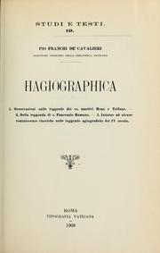Cover of: Hagiographica