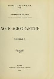 Cover of: Note agiografiche