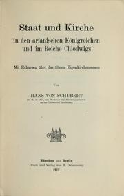 Cover of: Staat und kirche in den arianischen königreichen und im reiche Chlodwigs