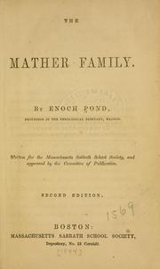 Cover of: The Mather family by Enoch Pond