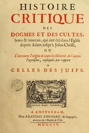 Cover of: Histoire critique des dogmes et des cultes by Pierre Jurieu