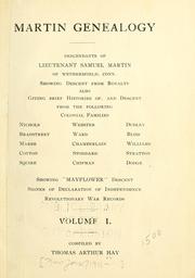 Martin genealogy by Thomas Arthur Hay