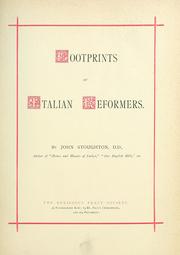 Cover of: Footprints of Italian reformers by Stoughton, John