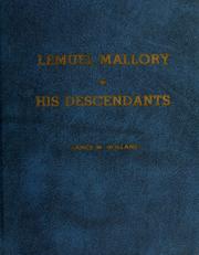 Cover of: Lemuel Mallory and his descendants by Vance M. Holland