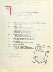 Cover of: Meeting # 1 - August 6, 1987 - agenda