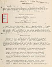 Cooperation agreement between Boston redevelopment authority and city of Boston for Park Plaza urban renewal project by Boston (Mass.). City Council