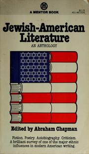 Cover of: Jewish-American literature by Abraham Chapman, Abraham Chapman