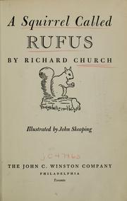 Cover of: A squirrel called Rufus by Richard Church