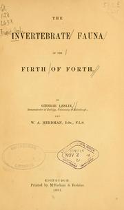 Cover of: The invertebrate fauna of the Firth of Forth