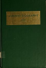 Cover of: Current biography yearbook, 1981
