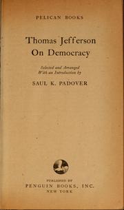 Cover of: Thomas Jefferson on democracy