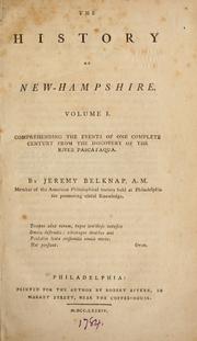 Cover of: The history of New-Hampshire by Jeremy Belknap