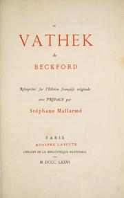 Cover of: Le Vathek de Beckford by William Beckford