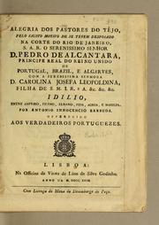 Cover of: Alegria dos pastores do Téjo by António Inocêncio Barbuda