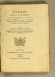 Cover of: Ensaio sobre as febres by Francisco de Mello Franco