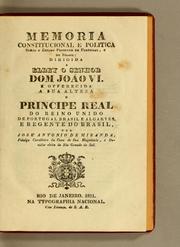 Cover of: Memoria constitucional e politica sobre o estado presente de Portugal, e do Brasil by José Antonio de Miranda