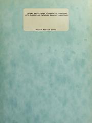 Cover of: Second order linear differential equations with 2-point and integral boundary conditions