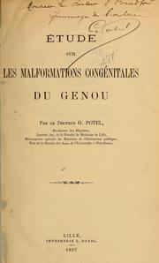 Cover of: Étude sur les malformations congénitales du genou