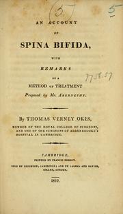 Cover of: An account of spina bifida: with remarks on a method of treatment proposed by Mr. Abernethy