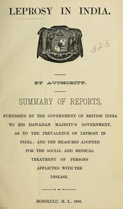 Cover of: Leprosy in India by Hawaii. Dept. of Foreign Affairs