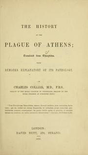 Cover of: The history of the plague of Athens