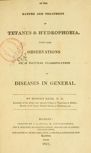 Cover of On the nature and treatment of tetanus & hydrophobia