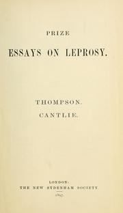 Cover of: Prize essays on leprosy | New Sydenham Society
