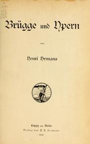 Cover of: Brügge und Ypern by Henri Hymans