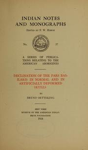 Cover of: Declination of the pars basilaris in normal and in artificially deformed skulls