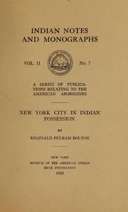 Cover of: New York city in Indian possession