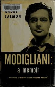 Cover of: Modigliani: a memoir