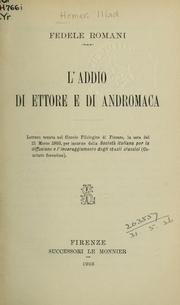 Cover of: L'addio di Ettore e di Andromaca