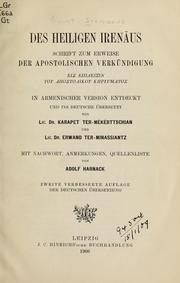 Cover of: Des heiligen Irenäus Schrift zum Erweis der apostolischen Verkündigung [Eis epideixin tou apostolikou kērygmatos]