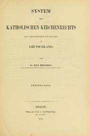 Cover of: Systems des katholischen kirchenrechts mit besonderer rücksicht auf Deutschland by Paul Hinschius