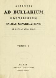 Cover of: Bullarium pontificium Sacrae congregationis de propaganda fide by Catholic Church. Congregatio de Propaganda Fide