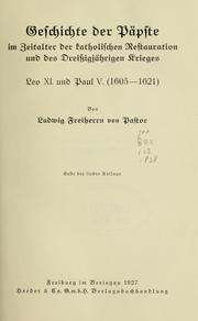 Cover of: Geschichte der Päpste seit dem Ausgang des Mittelalters by Pastor, Ludwig Freiherr von