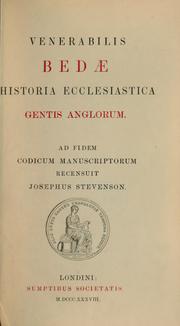 Cover of: Venerabilis Bedae Historia Ecclesiastica gentis Anglorum