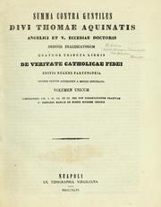 Cover of: Summa Contra gentiles ... by Thomas Aquinas