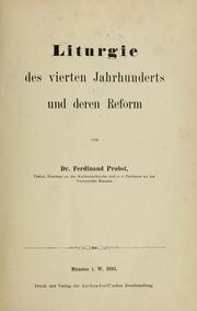 Cover of: Liturgie des vierten jahrhunderts und deren reform