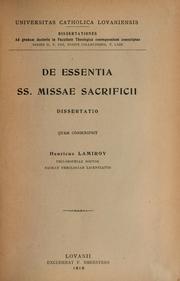 De essentia ss. Missae sacrificii by Henricus Lamiroy