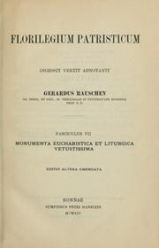 Cover of: Monumenta eucharistica et liturgica vetustissima