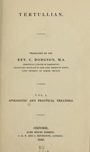 Cover of: Tertullian