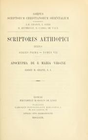 Cover of: ... Apocrypha de B. Maria Virgine by Marius Chaîne, Marius Chaîne