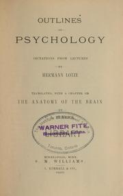 Cover of: Outlines of psychology by Hermann Lotze, Hermann Lotze