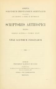 Cover of: ... Vitae sanctorum indigenarum by Carlo Conti Rossini, Carlo Conti Rossini