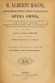 Cover of: Opera omnia by Saint Albertus Magnus