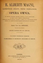 Cover of: Opera omnia by Saint Albertus Magnus