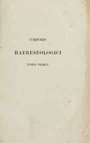 Cover of: Corporis haereseologici by Franz Oehler