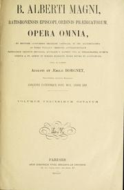 Cover of: Opera omnia by Saint Albertus Magnus